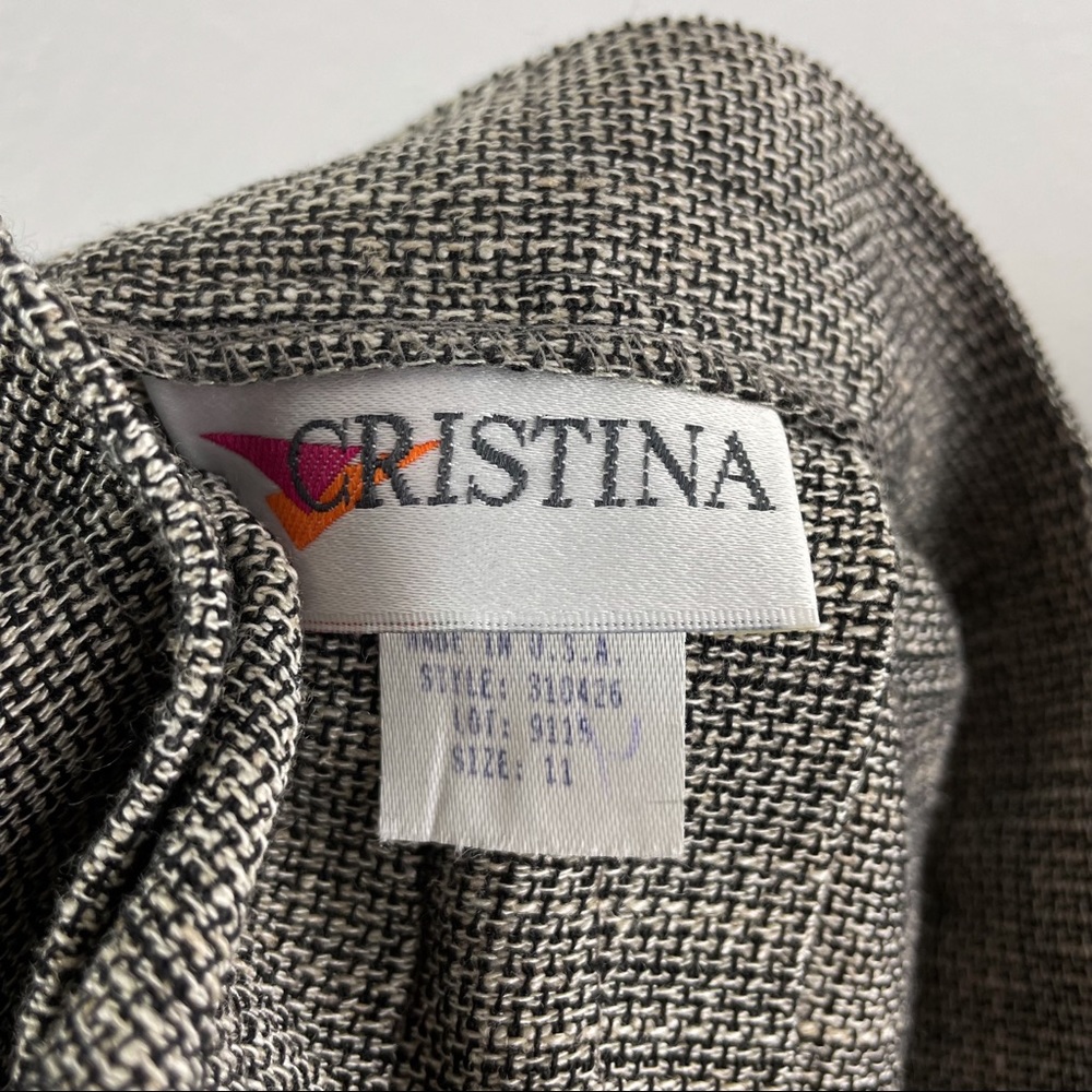 90s Vintage Grey Preppy Pleated Skirt - Picture 5 of 7